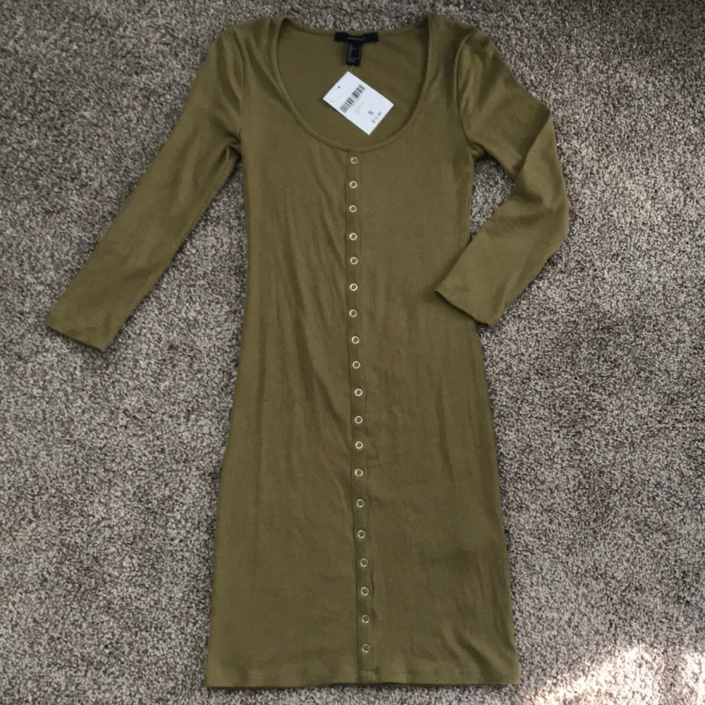 Forever 21 Olive Bodycon Dress